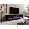 RTV cabinet POLO 180x33x39 black + fireplace black