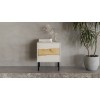 Cama Bedside cabinet, 2 pcs. INSERTO 50x40x61.5 cashmere + LED