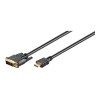 Goobay | DVI-D/HDMI cable, gold-plated | Black | DVI-D male Single-Link (18+1 pin) | HDMI male (type A) | HDMI to DVI-D | 2 m