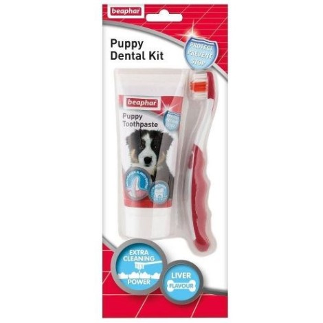 Beaphar toothpaste + toothbrush for puppies 50 g