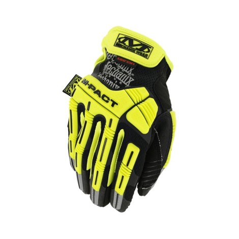 Hi-Viz M-Pact E5 Fluorescent Yellow Large TPR Work Gloves - ANSI A5 Cut ResistanceSMP-C91-010