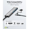 Goobay 76562 Slim 4-Port USB-Hub, USB-C auf USB-C™/USB-A, 5 Gbit/s, Grey