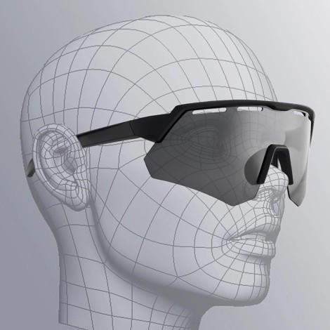 Rockbros 189114 polarised cycling glasses with UV protection and prescription insert, grey