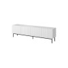 PAFOS RTV cabinet on black steel frame 200x40x60 cm white matt