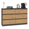 Topeshop M6 120 ANTRACYT/ART chest of drawers