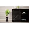 Chest of drawers 160x80x35 GRANERO black/black gloss