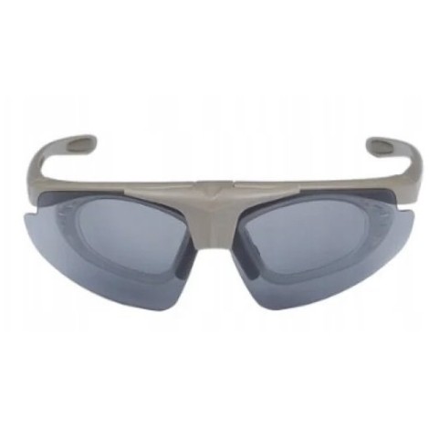 Okulary strzeleckie Wosport Tan - 3 wymienne wizjery, pasek