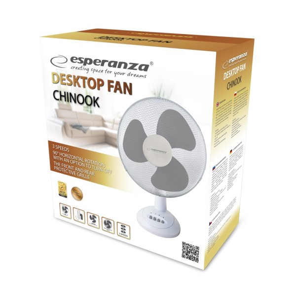 Esperanza EHF003WE, 12'' desk fan, White ...
