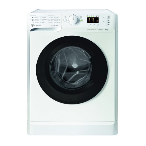 INDESIT | Washing machine | MTWSA 61294 WK EE | Energy efficiency class C | Front loading | Washing capacity 6 kg | 1151 RPM | Depth 42.5 cm | Width 59.5 cm | Display | Big Digit | White