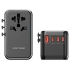 Uniwersalny adapter podróżny z ładowarką Vention 100W GaN 1x USB-A 3x USB-C czarny