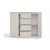 CHEST OF DRAWERS WITH 2 DOORS AND 4 DRAWERS, CASHMERE COLOUR