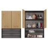 Topeshop POLA MINI DK ANT/ART bathroom storage cabinet Graphite, Oak