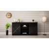 Chest of drawers 160x80x35 GRANERO black/black gloss