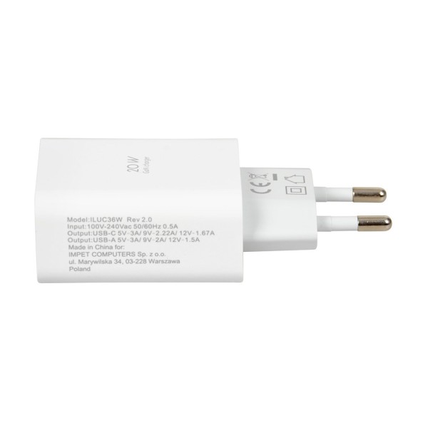 Wall charger iBOX C-36 GaN PD20W, ...