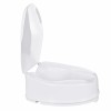 High raising toilet seat with flap