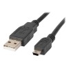 Lanberg Mini USB to USB Type-A 2.0 Cable, 1.8 m | CA-USBK-10CC-0018-BK | Mini USB to USB Type-A