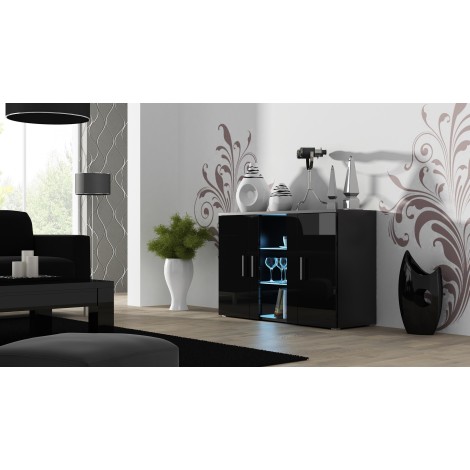 Cama sideboard 120 cm SOHO S7 black/black gloss