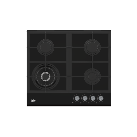 BEKO Hob | HILW64235S | Gas | Number of burners/cooking zones 4 | Rotary knobs | Black