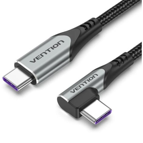CABLE USB-C TO USB-C R.ANGLE/1M GRAY TAKHF VENTION