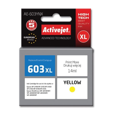 Activejet AE-603YNX ink (replacement for Epson 603XL T03A44; Supreme; 14 ml; yellow)