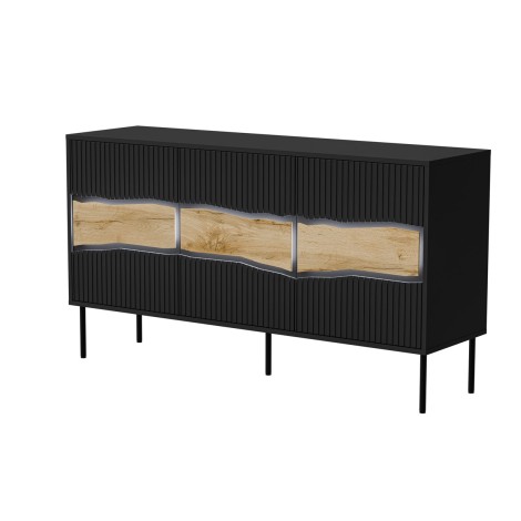 Cama INSERTO 3D chest of drawers 143.5x40x80 black + LED