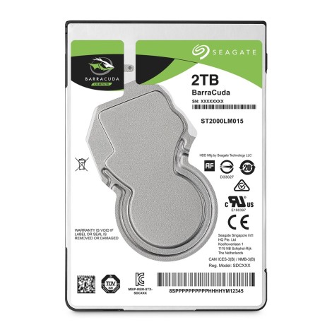 Seagate BarraCuda internal hard drive 2 TB 5400 RPM 128 MB 2.5" Serial ATA III (ST2000LM015)