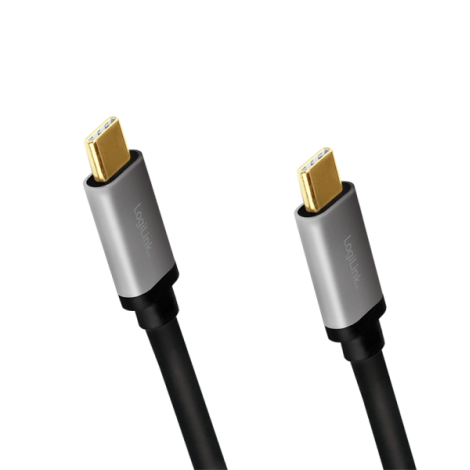 Logilink | USB 3.2 Gen 2 cable, C/M to C/M, 4K/60Hz, PD,alu | CUA0107 | USB-C to USB-C USB-C male | USB-C male