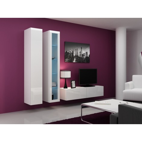 Cama TV stand VIGO 140 30/140/40 white/white gloss