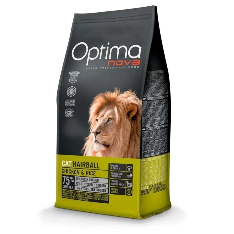 Optimanova Cat Hairball Chicken & Rice 2kg
