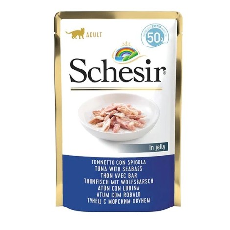 SCHESIR in jelly Tuna with seabass - wet cat food - 50 g