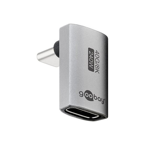 Goobay 74442 USB-C™ Adapter Vertical 90° Long, USB4™ | Goobay
