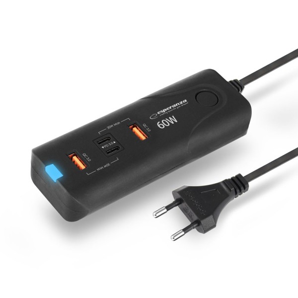 Esperanza EZC109 mains charger 60W Black