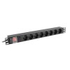 LANBERG POWER STRIP PDU RACK 19" (1U, 16A, 8X Shuko, 2m)