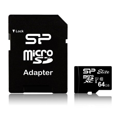 Silicon Power | Elite UHS-I | 64 GB | MicroSDXC | Flash memory class 10 | SD adapter