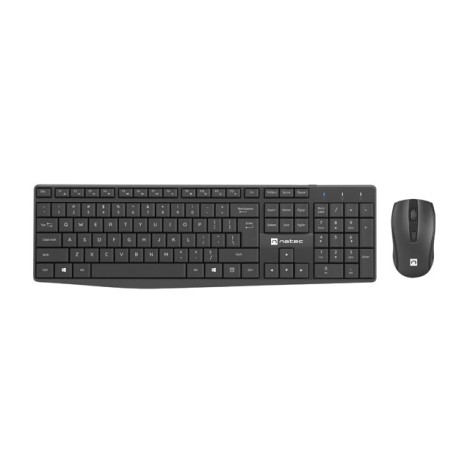 Natec | Keyboard and Mouse | Squid 2in1 Bundle | Keyboard and Mouse Set | Wireless | US | Black | Wireless connection