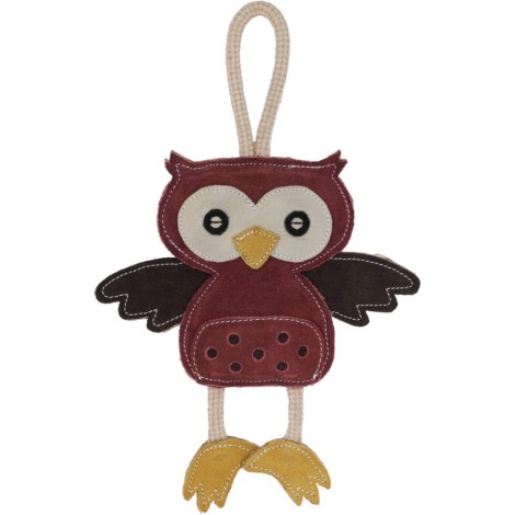 KERBL Owl - Leather Dog Toy - 31x22x3 cm