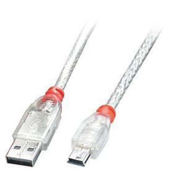 CABLE USB2 A TO MINI-B 0.5M/TRANSPARENT ...