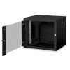 Digitus | Wall Mounting Cabinet | DN-19 09-U-SW | Black | IP protection class: IP20; Front door: Glass door, single opening; Cabinet type: Wall mounting cabinet; Equipment mounting depth min.-max.: 305-370 mm; Load capacity: 100 kg