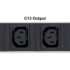 Intellinet Vertical Rackmount 24-Output Power Distribution Unit (PDU), 20 x C13 & 4 x Output C19, Removable Power Cable, Rear C14 Input