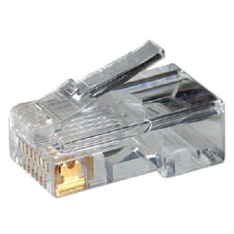 MP0002 | CAT5e Modular PlugSuitable for 8P8C Round CablePlug unshieldedGold-plated contacts | Transparent