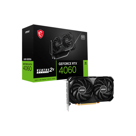 MSI | GeForce RTX 4060 VENTUS 2X BLACK 8G OC | NVIDIA | 8 GB | GeForce RTX 4060 | GDDR6 | HDMI ports quantity 1 | PCI Express Gen 4 | Memory clock speed 17000 MHz