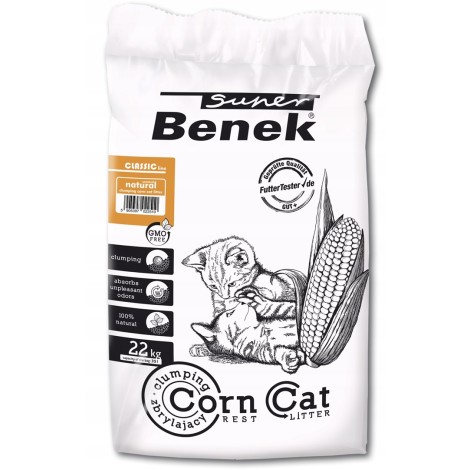 SUPER BENEK Corn Classic Corn cat litter Natural, Clumping 35 l