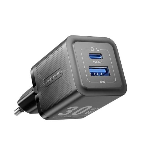 MOBILE CHARGER WALL 30W USB-C/2P BLACK ...