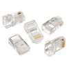 Modular plug 8P8C for solid LAN cable CAT5, UTP, 10 pcs. per bag | Modular 8P8C RJ45 plug, 30u” gold plated, 3-fork internal contacts for use with solid LAN cables