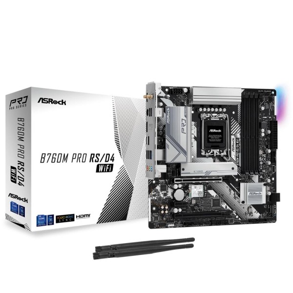 Mainboard|ASROCK|Intel B760 Express|LGA1700|Micro-ATX|Memory DDR4|Memory slots 4|1xPCI-Express ...