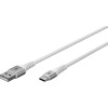 Goobay USB-C to USB-A Supersoft Textile Cable with Metal Plugs, 2 m, white | Goobay