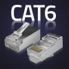 Qoltec 54556 RJ45 modular connector | CAT6 | FTP |Gold-plated contacts | 100 pieces
