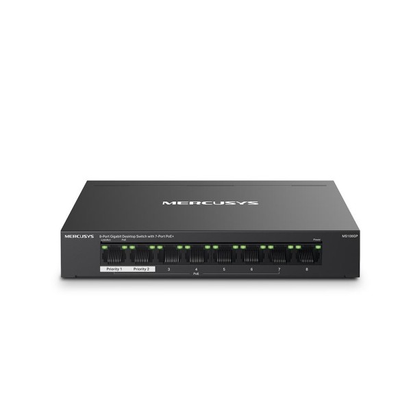 Switch|MERCUSYS|MS108GP|Desktop/pedestal|8x10Base-T / 100Base-TX / 1000Base-T|PoE+ ports ...