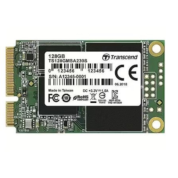 SSD|TRANSCEND|128GB|mSATA|SATA 3.0|Write speed 400 MBytes/sec|Read speed ...