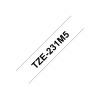 Brother TZE231M5 | Black on white | Laminated tape | 1.2 cm x 8 m